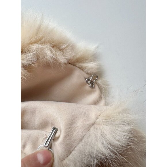 Girls' SIARE'S Beige Rabbit Fur Wool Knit Vest - Picture 9 of 11